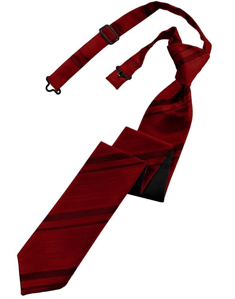 Striped Satin Skinny Necktie Pre-Tie