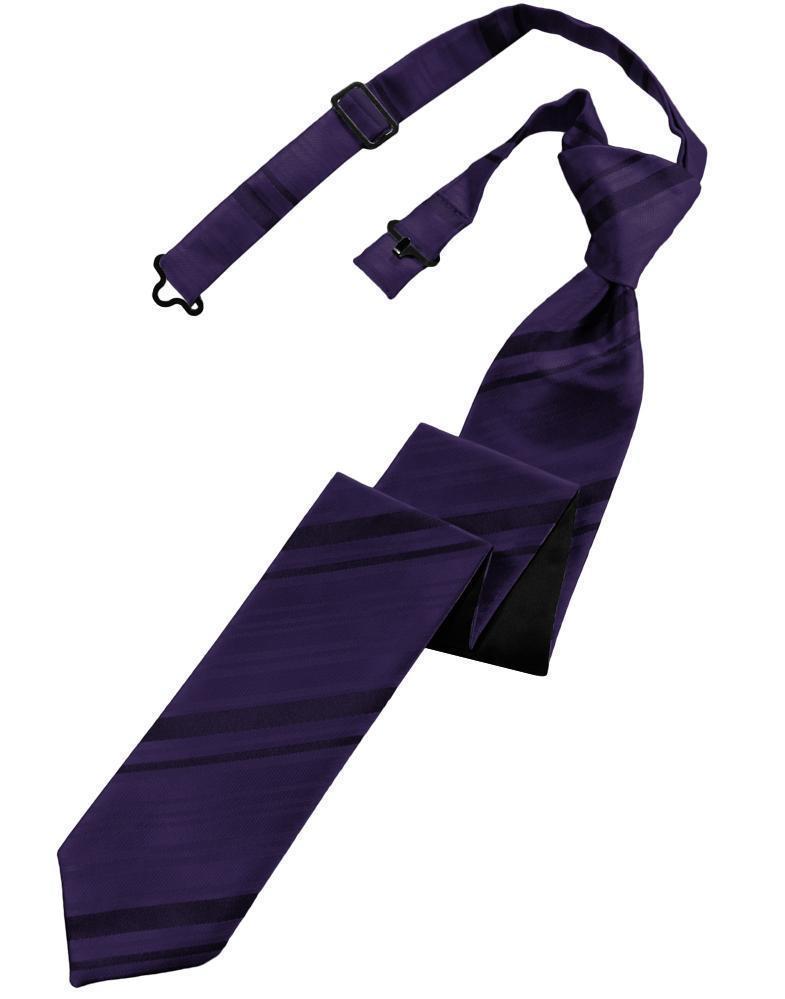 Striped Satin Skinny Necktie Pre-Tie